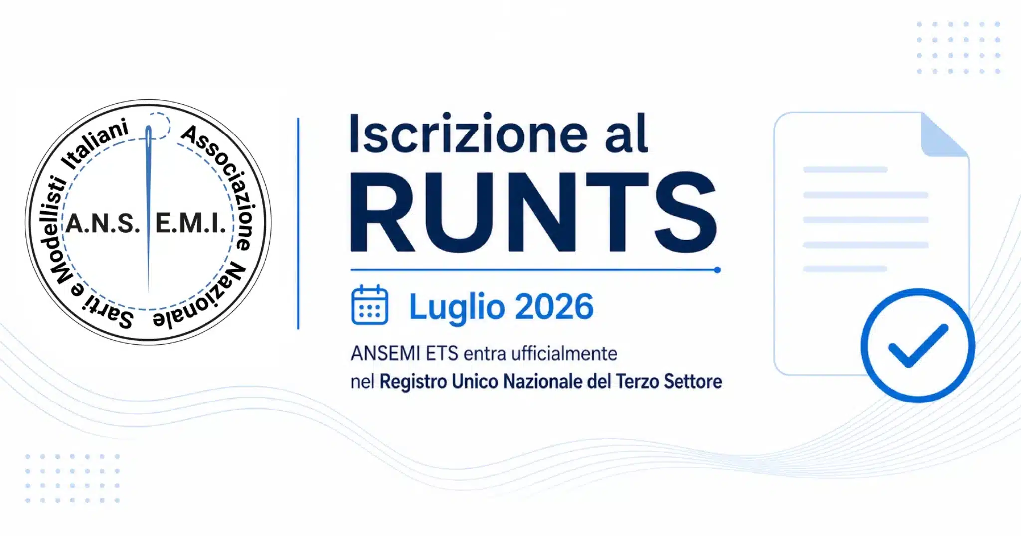 ANSEMI ufficialmente iscritta al RUNTS